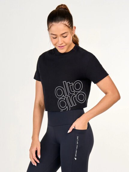 T-Shirt Cropped Algodão- Alto Giro
