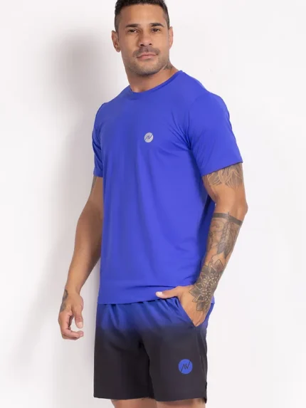 Camiseta Masculina Manga Curta Basica- Mar Negro