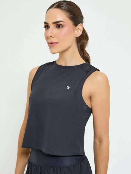 Regata Detalhe Elástico Preto- Alto Giro